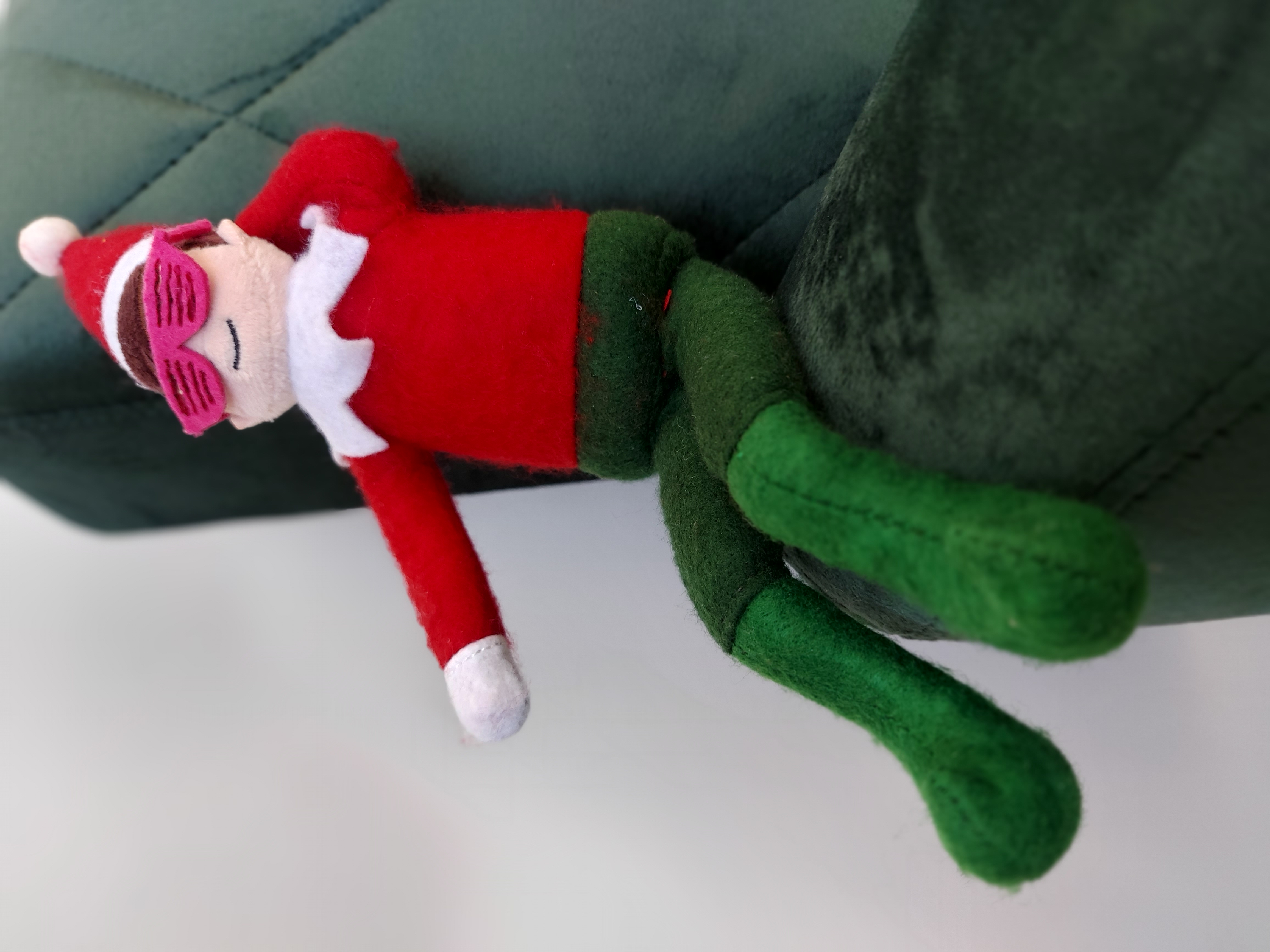 Official Cheeky Elves Jangles Doll - Jangles on sofa